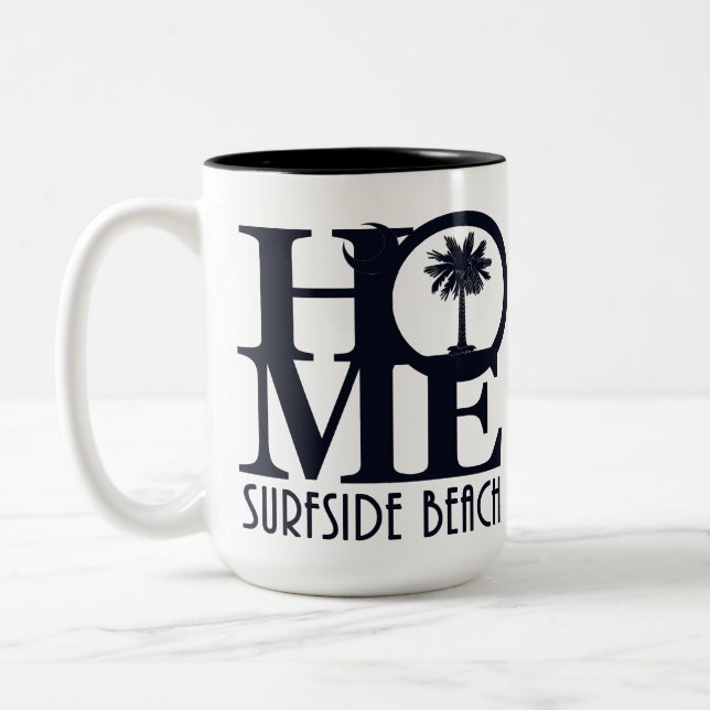 HOME Surfside Beach SC 15 oz Två-Tonad Mugg (Vänster)