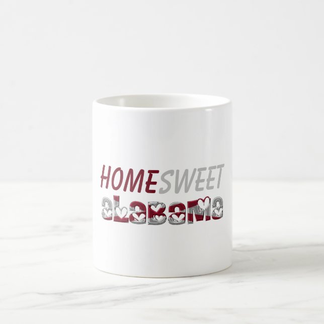 Home Sweet Alabama American Statlig flagga Hearts Kaffemugg (Center)