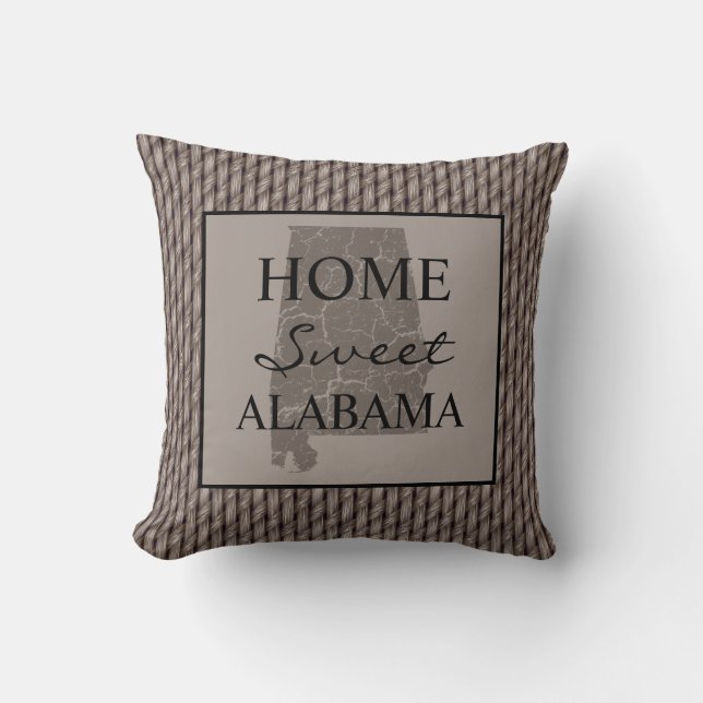 Home Sweet Alabama Faux Weave Kudde (Framsida)