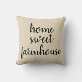 Home Sweet Farmhouse Beige Dekorativ kudde