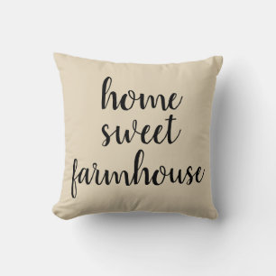 Home Sweet Farmhouse Beige Dekorativ kudde
