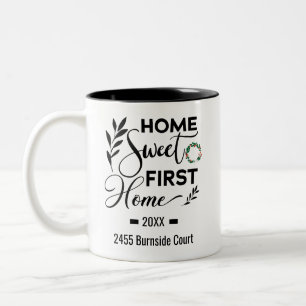 Home Sweet First Home 2021 Personlig Adress Två-Tonad Mugg