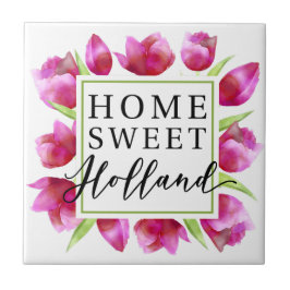 Home Sweet Holland: Rosa Tulips Dutch Tulpen Gift Kakelplatta