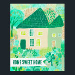 HOME SWEET HOME Anpassningsbar House Garden Illust Poster<br><div class="desc">Kute, färglös teckning i ett hus och en gigantisk trädgård med texten HOME SWEET HOME! Helt anpassade. Klicka på "Anpassa" ovan om du vill redigera texten. Klicka sedan på "redigera med hjälp av verktyg" för att justera typsnitt, färg och placeringar. Markera utskriften som är storlek med hjälp av listrutan ovan...</div>
