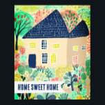 HOME SWEET HOME Anpassningsbar House Garden Illust Poster<br><div class="desc">Kute, färglös teckning i ett hus och en gigantisk trädgård med texten HOME SWEET HOME! Helt anpassade. Klicka på "Anpassa" ovan om du vill redigera texten. Klicka sedan på "redigera med hjälp av verktyg" för att justera typsnitt, färg och placeringar. Markera utskriften som är storlek med hjälp av listrutan ovan...</div>