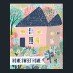HOME SWEET HOME Anpassningsbar House Garden Illust Poster<br><div class="desc">Kute, färglös teckning i ett hus och en gigantisk trädgård med texten HOME SWEET HOME! Helt anpassade. Klicka på "Anpassa" ovan om du vill redigera texten. Klicka sedan på "redigera med hjälp av verktyg" för att justera typsnitt, färg och placeringar. Markera utskriften som är storlek med hjälp av listrutan ovan...</div>