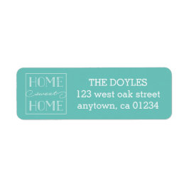 Home Sweet Home Aqua | RETURETIKETTER Returadress Etikett