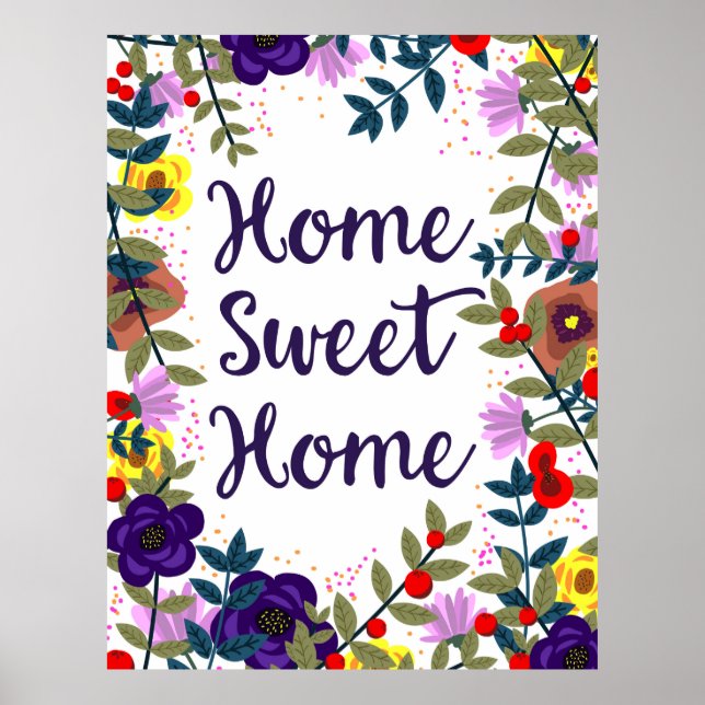 Home Sweet Home Blommigt Reef Poster (Framsidan)