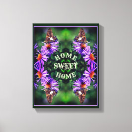 Home Sweet Home Butterfly Flower Abstrakt Canvastryck
