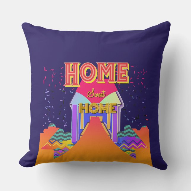 Home Sweet Home Dk Blue Kudde (Framsida)