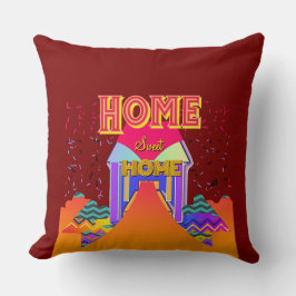 Home Sweet Home Dk Red Kudde