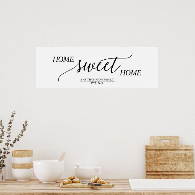 Home Sweet Home Family Namn Poster (Kök)