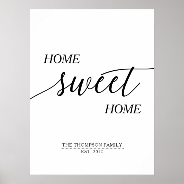 Home Sweet Home Family Namn Poster (Framsidan)
