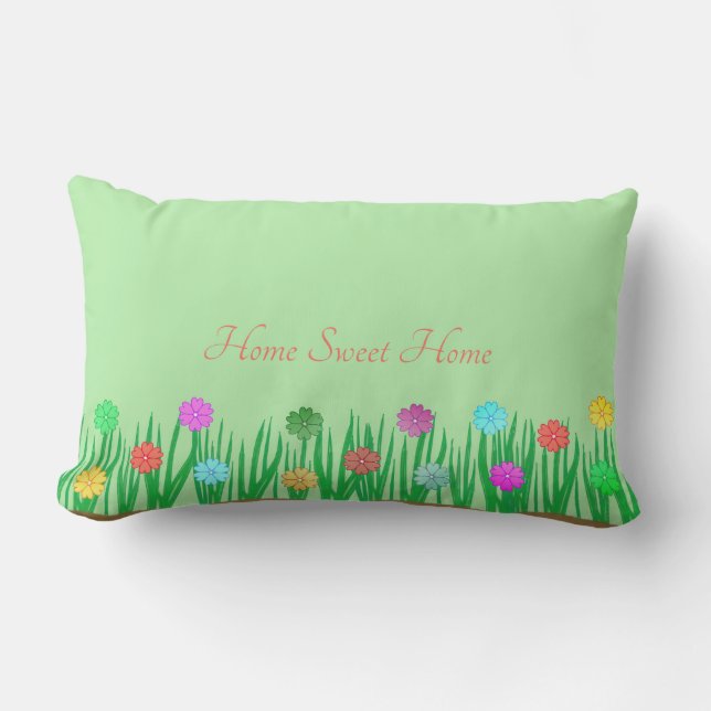 Home Sweet Home Flowers Lumbarkudde (Framsida)