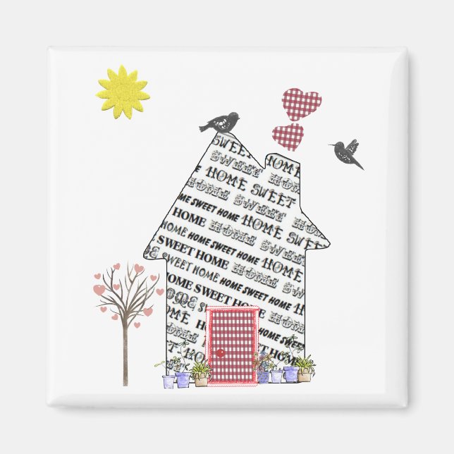 Home Sweet Home Fridge Magnet - New Home Gift (Framsidan)