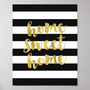 Home Sweet Home Guld   Art Skriv ut Poster