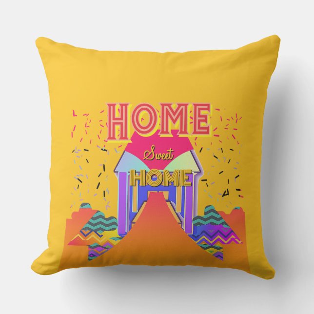 Home Sweet Home Gult Kudde (Framsida)