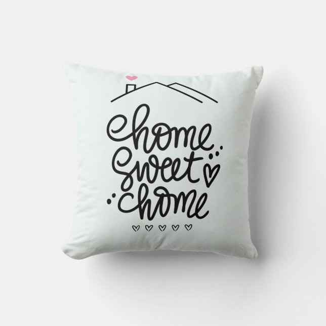 Home Sweet Home – Handwritten Pillow Design Kudde (Framsida)