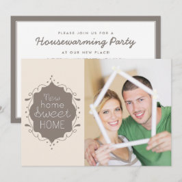 Home Sweet Home Houseuppvärmning Party Photo Inbju Inbjudningar