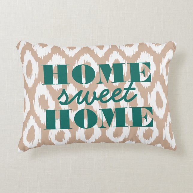 Home Sweet Home Ikat Ogee accent Pillow Prydnadskudde (Framsidan)