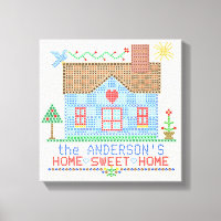 Home Sweet Home Kor Stitch House Personlig
