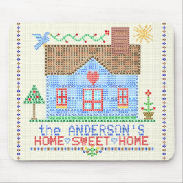 Home Sweet Home Kor Stitch House Personlig Musmatta