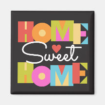 Home Sweet Home Magnet - Färg Block Brev