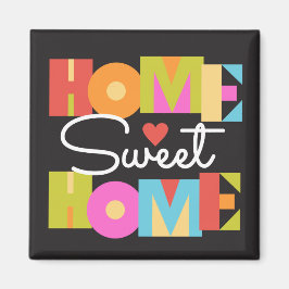 Home Sweet Home Magnet - Färg Block Brev