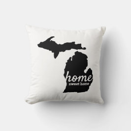 Home Sweet Home Michigan Silhouette Kudde