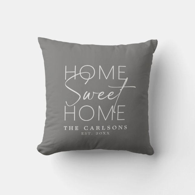 Home Sweet Home Modern script anpassningsbar Kudde (Framsida)