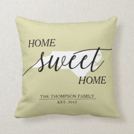 Home Sweet Home NC State Family Namn Dekorativ kud Kudde