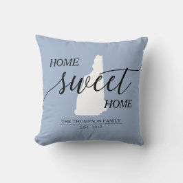 Home Sweet Home NH State Family Namn Dekorativ kud Kudde