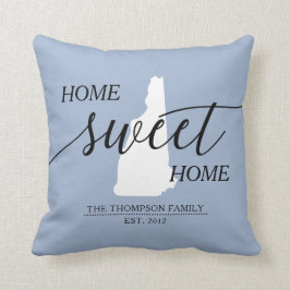 Home Sweet Home NH State Family Namn Dekorativ kud Kudde