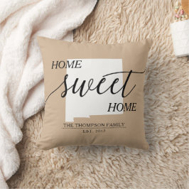 Home Sweet Home NM State Family Namn Dekorativ kud Kudde
