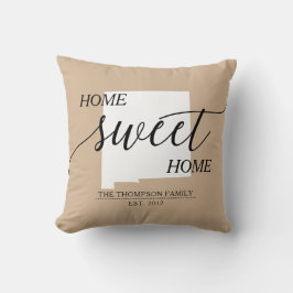 Home Sweet Home NM State Family Namn Dekorativ kud Kudde