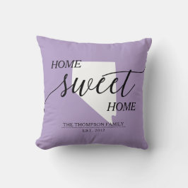 Home Sweet Home NV State Family Namn Dekorativ kud Kudde