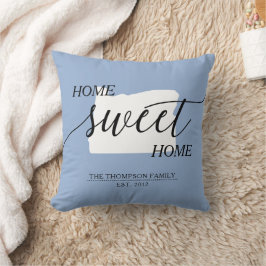 Home Sweet Home or State Family Namn Dekorativ kud Kudde
