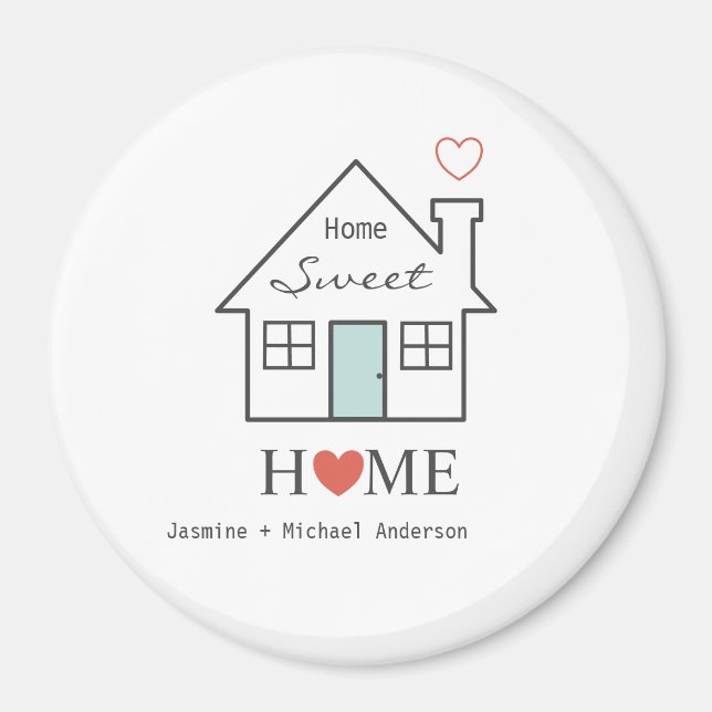 Home Sweet Home personlig Magnet (Framsidan)