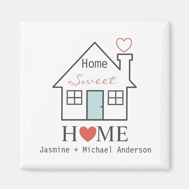 Home Sweet Home personlig Magnet (Framsidan)