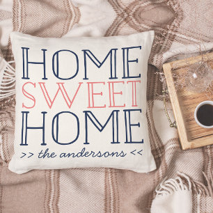 Home Sweet Home Personlig Modern Typography Kudde