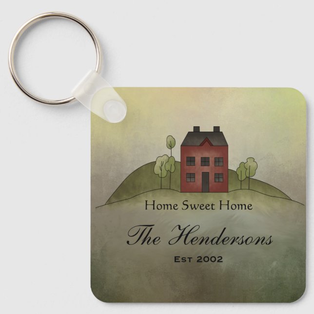 Home Sweet Home Personlig Namn nyckelring (Framsida)