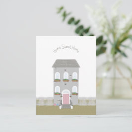 Home Sweet Home Quote House Illustration Card Vykort