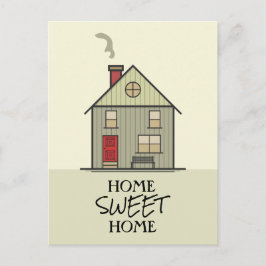 Home Sweet Home Quote Typography Cute House Vykort