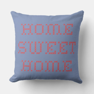 Home Sweet Home Red Kor Stitch Kudde