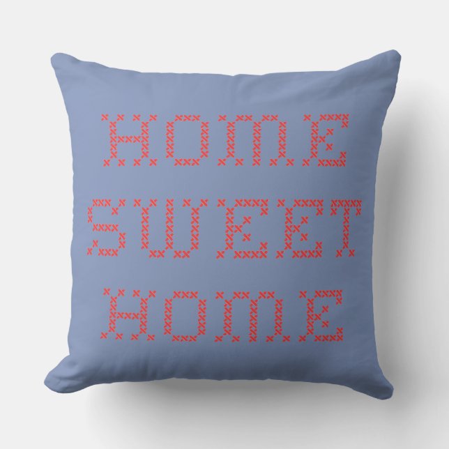 Home Sweet Home Red Kor Stitch Kudde (Framsida)