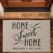 Home Sweet Home Rustic Burlap Land-familjen