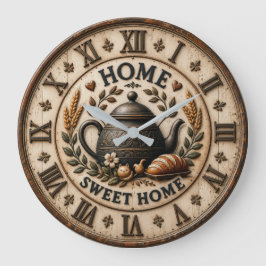 Home Sweet Home Rustic Farmhouse Stor Klocka