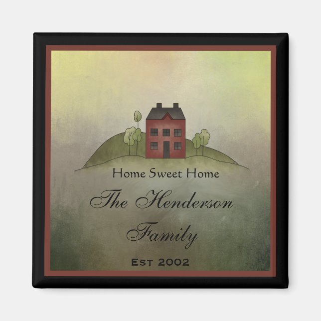Home Sweet Home Square Fridge Magnet (Framsidan)