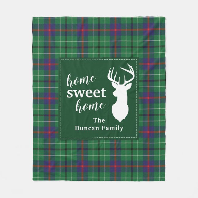 Home Sweet Home Tartan Duncan Play Personlig Fleecefilt (Framsidan)