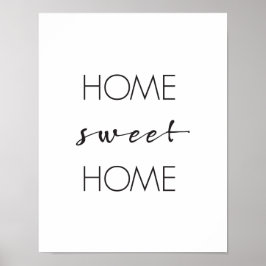 Home Sweet Home, Wall Art Print, Typography Poster